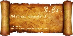 Nánai Csanád névjegykártya